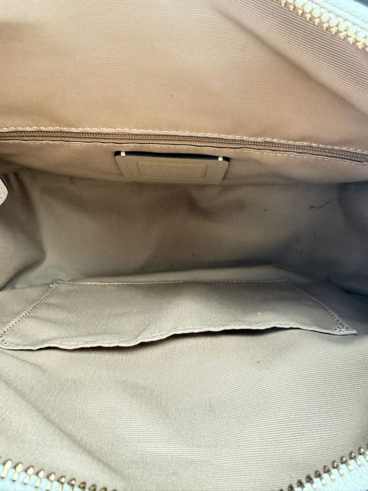 COACH Jules Cream Leather Hobo Bag