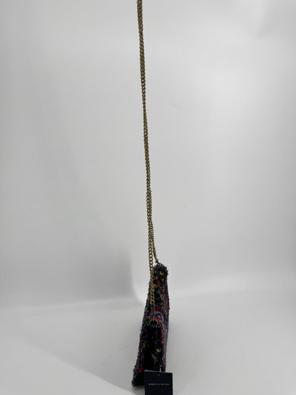 AMERICA & BEYOND Black & Multicolor Tweed Crossbody Bag NWT