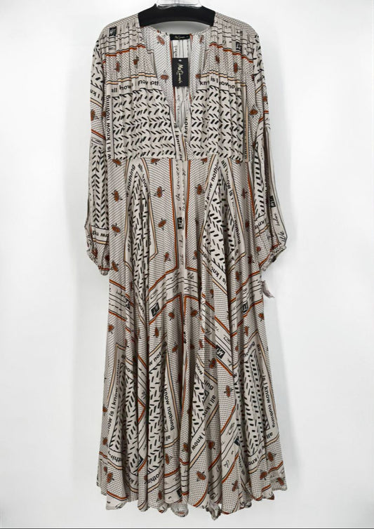 MES DEMOISELLES Size 38 Tan Print Maxi-Dress NWT