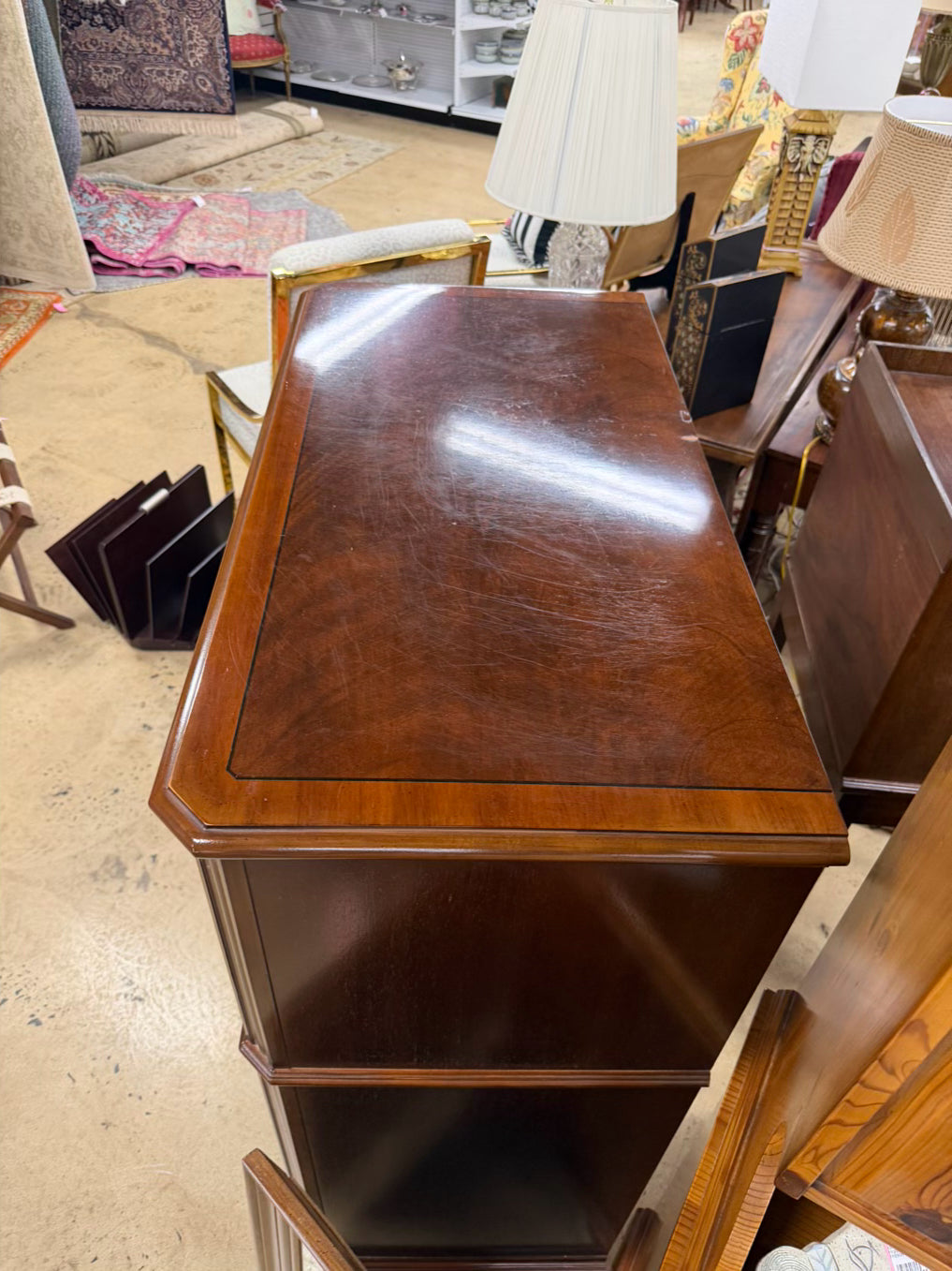DREXEL Dark Mahogany Chippendale 5 Drawer Chest