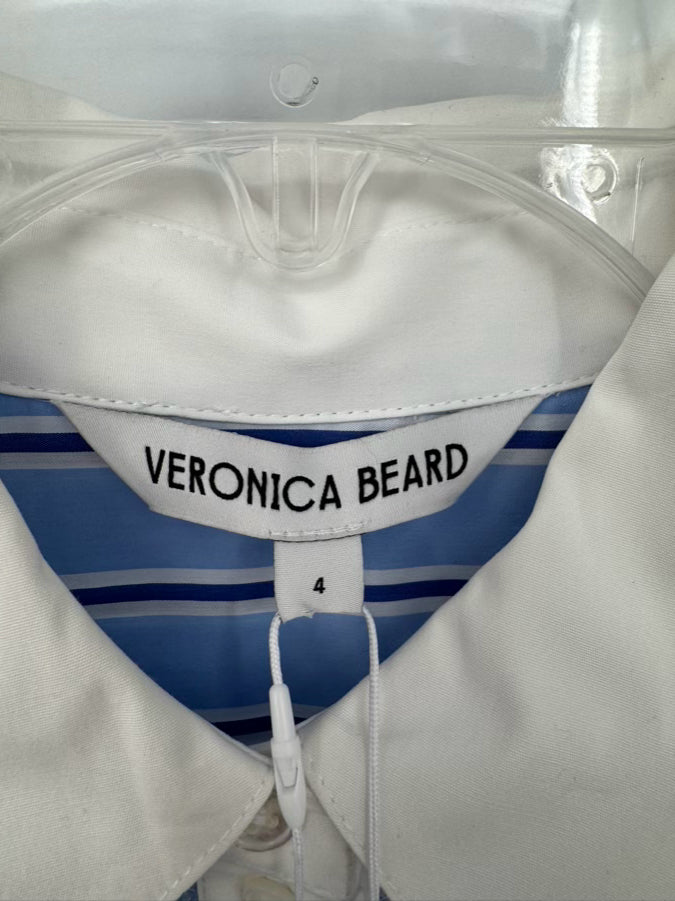 VERONICA BEARD Size 4 Blue & White Sequin Maia Top NWT