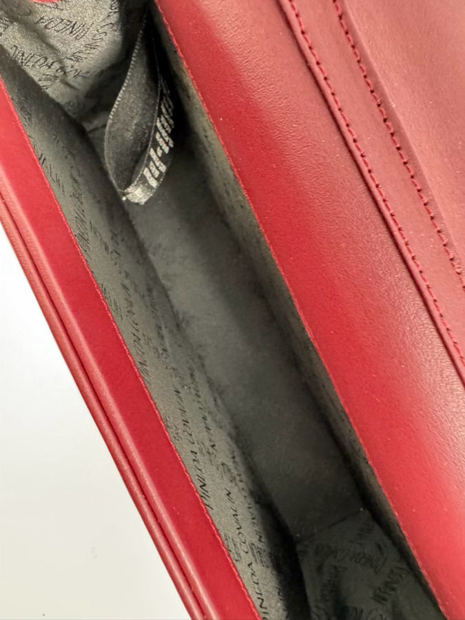 PINEDA COVALIN Red & Black Leather Firefly Crossbody Bag NWT