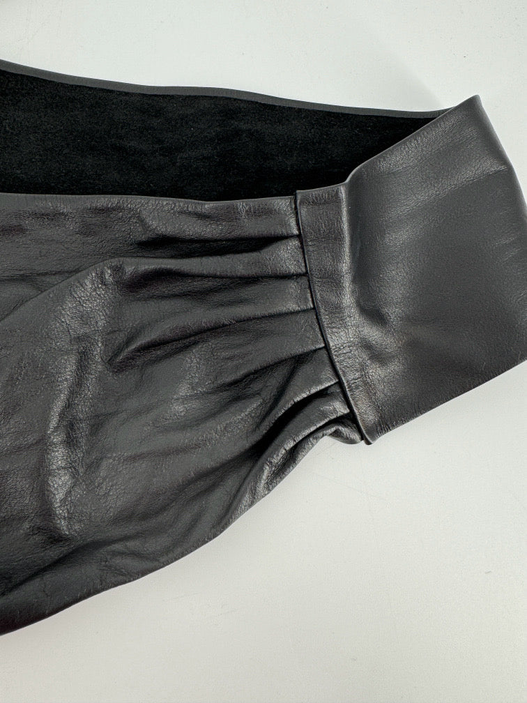 SUZI ROHER Black Leather Wrap Belt