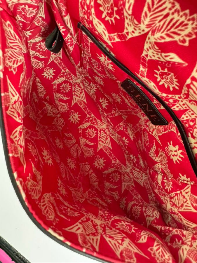 BENE ITALY WINDY O'CONNER Black & Multicolor Handpainted Crossbody Bag