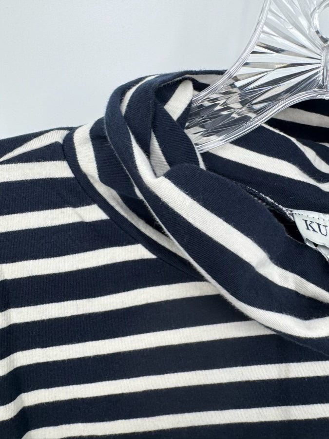 KULE Size L Navy & White Stripe Turtleneck NWT