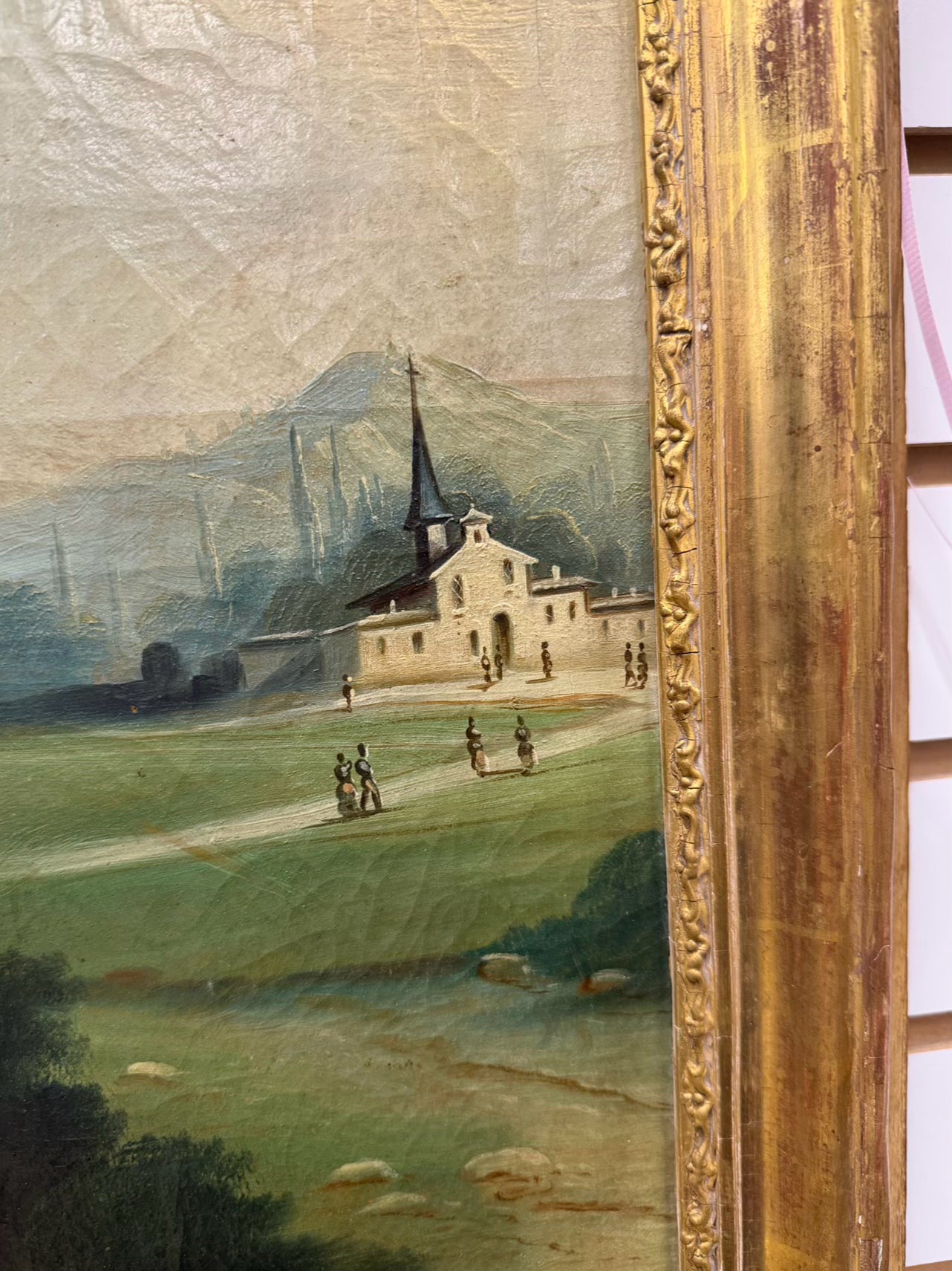 Trumeau Mirror w/ Country Oil Panting Scene