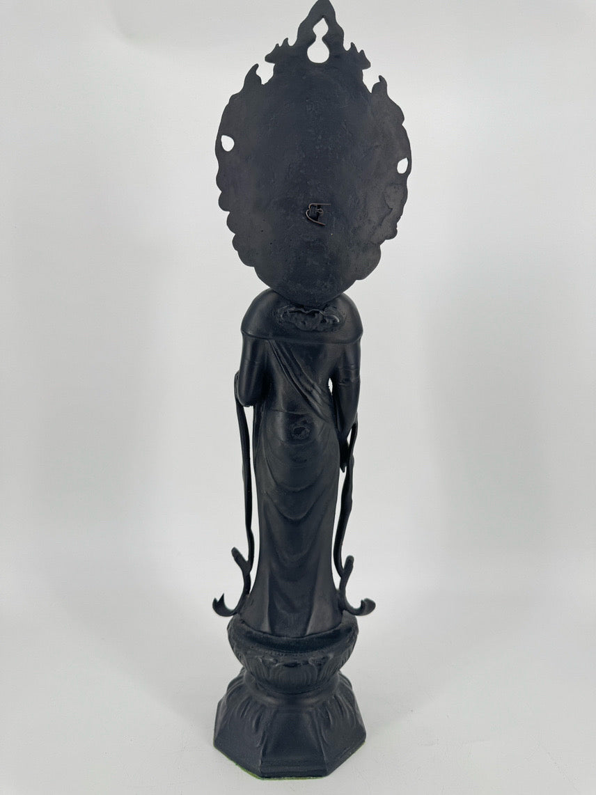 Black Cast Iron Buddhist Figure Statue