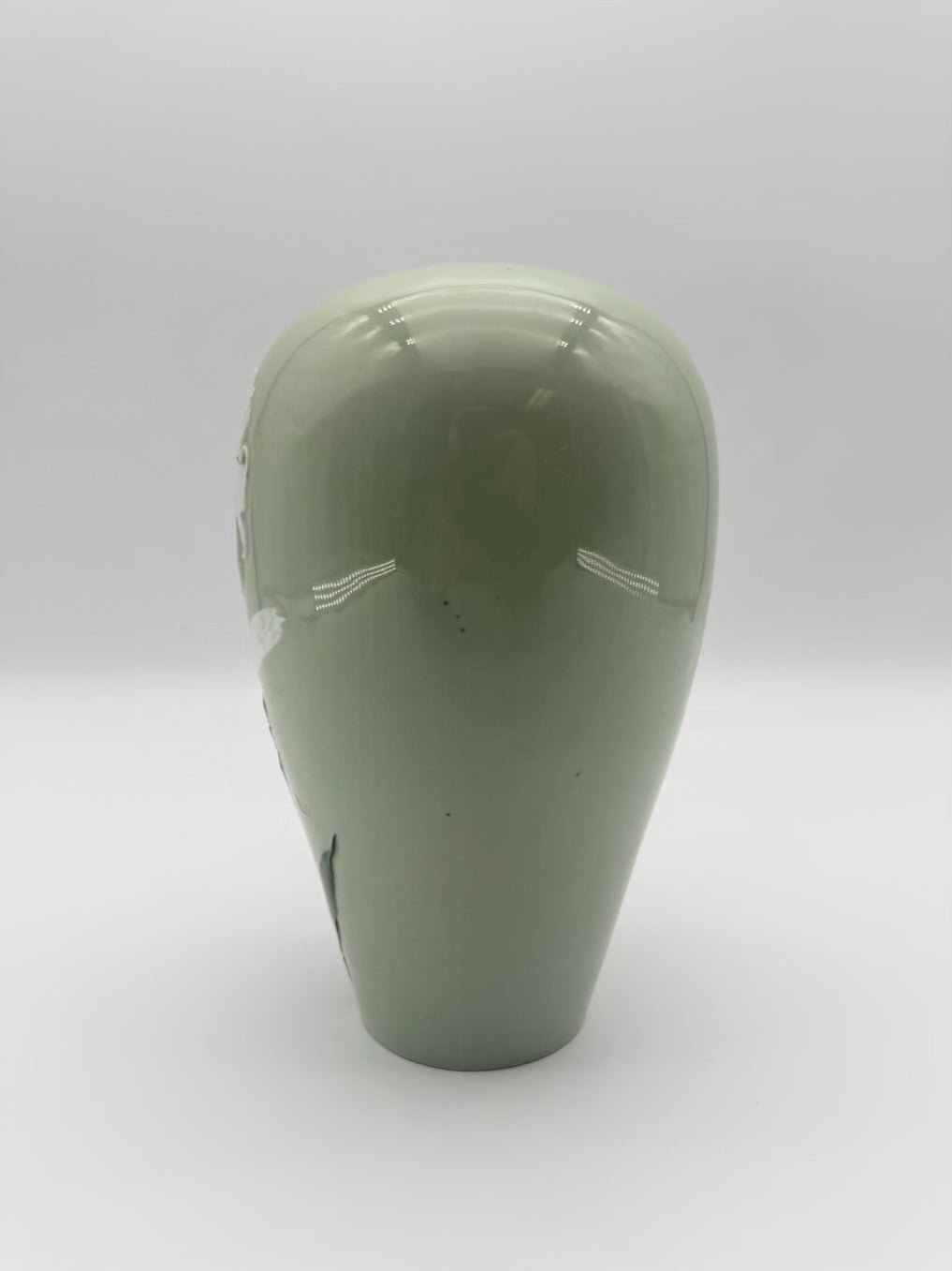 Green & White Porcelain Flower Jar
