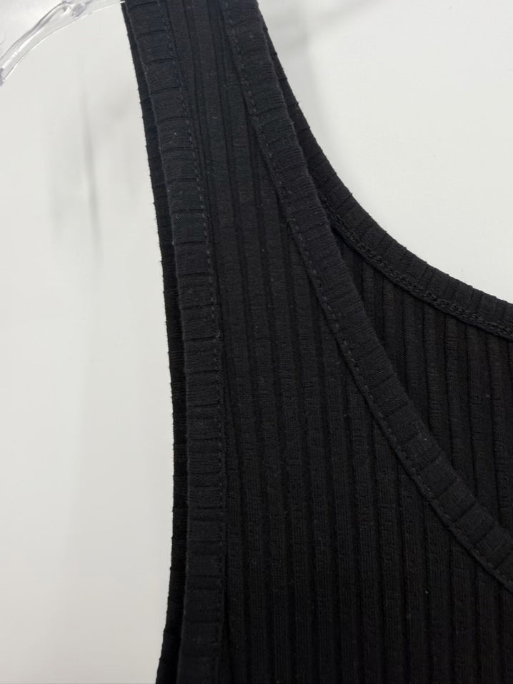 GENERATION LOVE Size Wmn's S Black Ribbed Sleeveless Midi-Dress