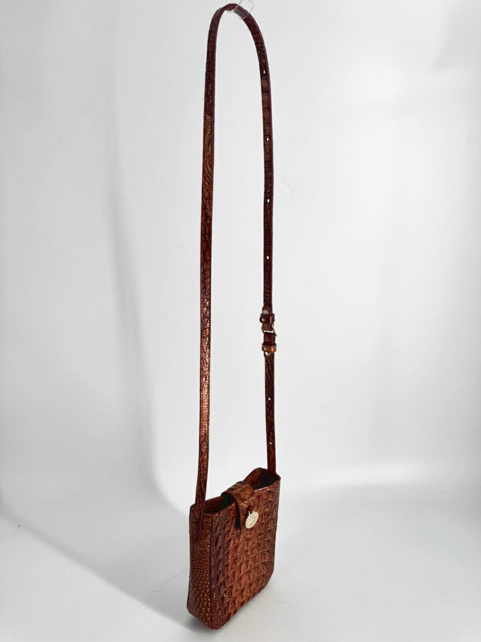 BRAHMIN Copper Embossed Leather Crossbody Bag