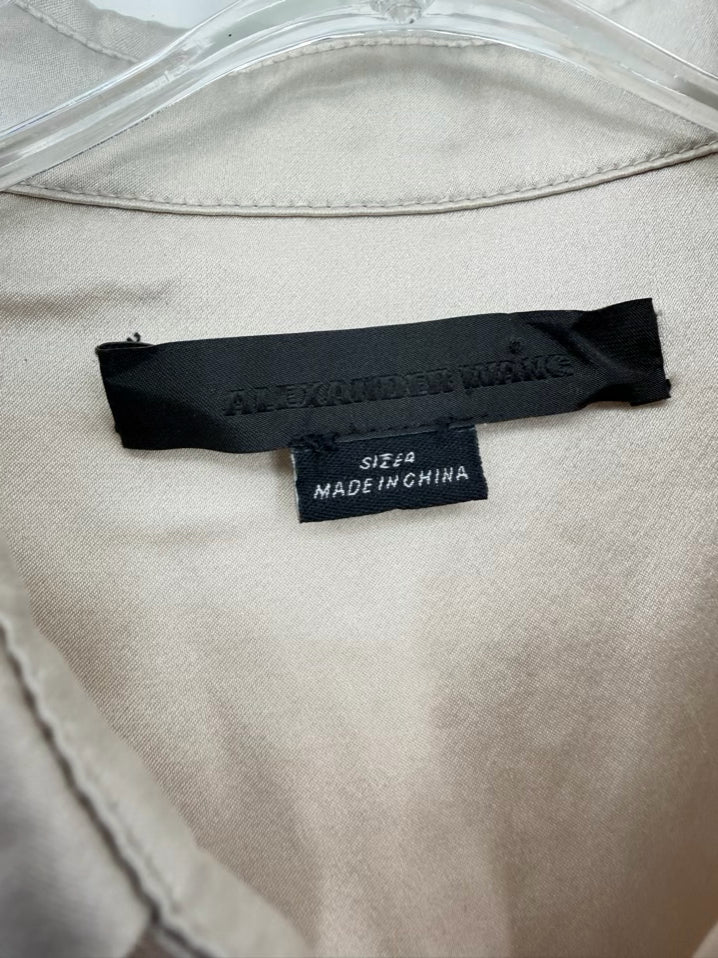 ALEXANDER WANG Size Wmn's 4 Champagne Silk Deconstructed Asymmetrical Tunic