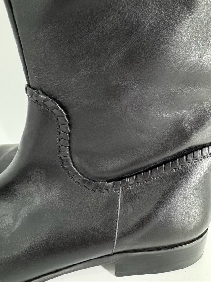 JACK ROGERS Size 8 Black & Navy Leather Boots