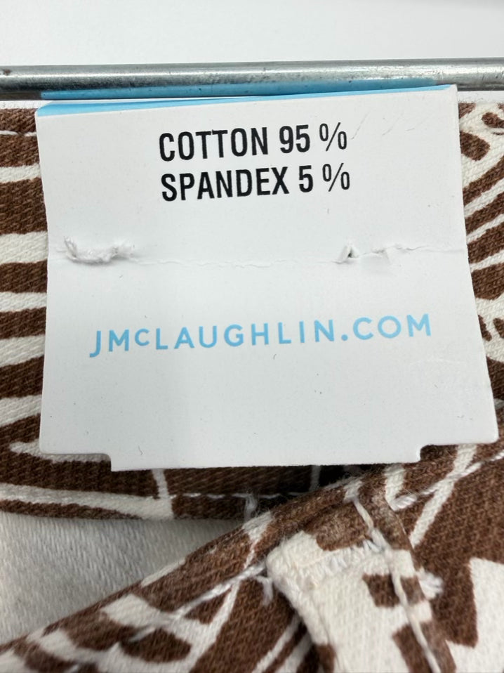J MCLAUGHLIN Wmn's Size 10 Brown & Cream Denim Print Jeans NWT