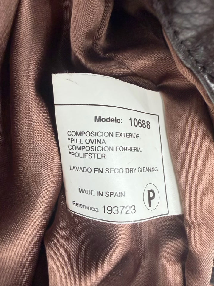 BARCELINO Men's Size 52 Dark Brown Leather Jacket