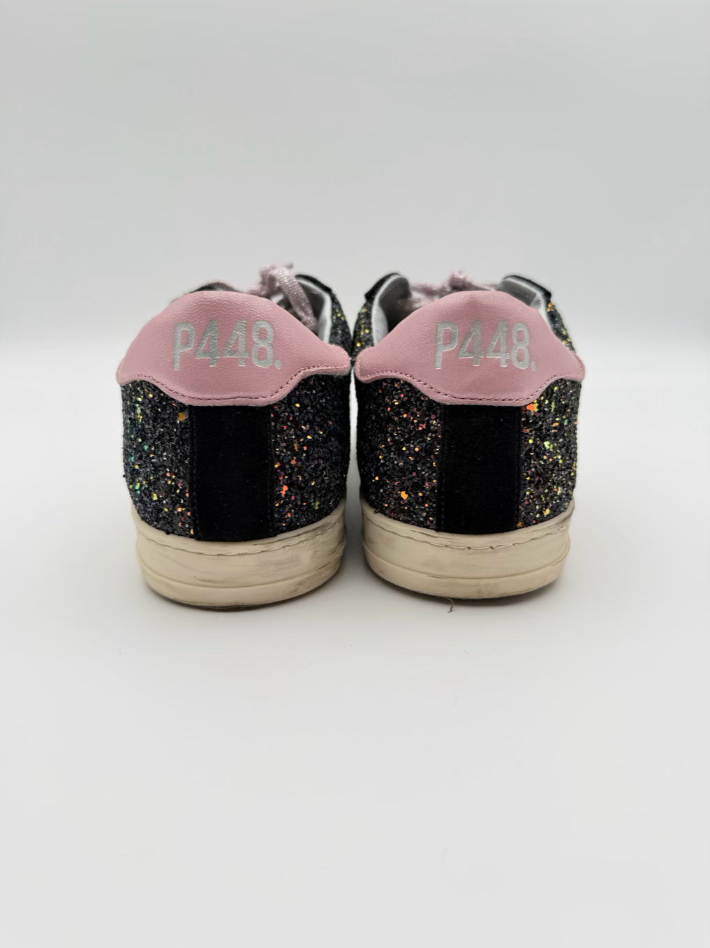 P448 WMNS Size 38 Black Sparkle Sneakers