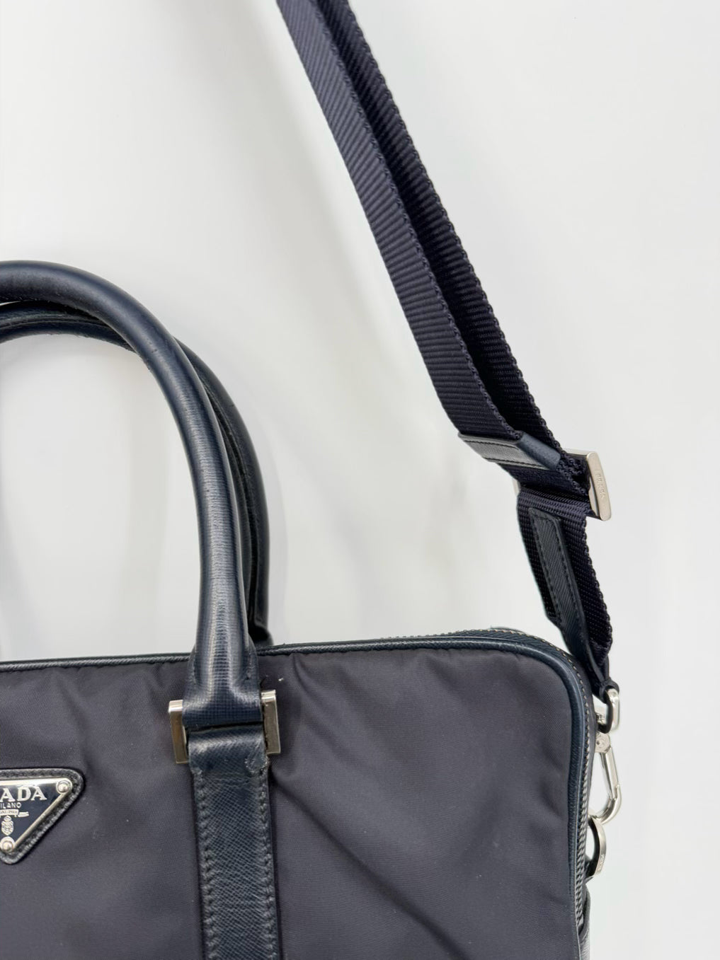 PRADA Navy Nylon Briefcase