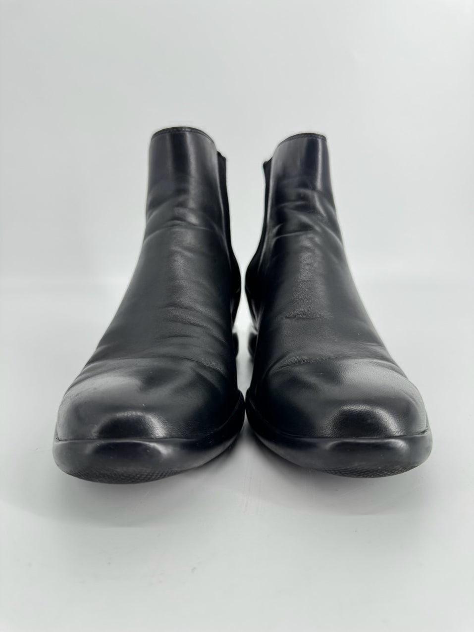 PRADA Size 38.5 Black Leather Booties