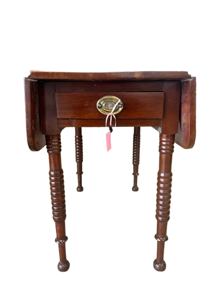 ANTIQUE Pine Drop Leaf w/ Spool Legs