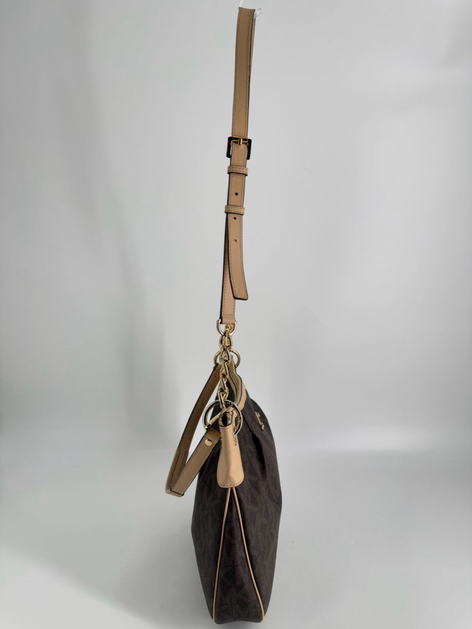 MICHAEL KORS Brown Logo Coated Canvas Purse