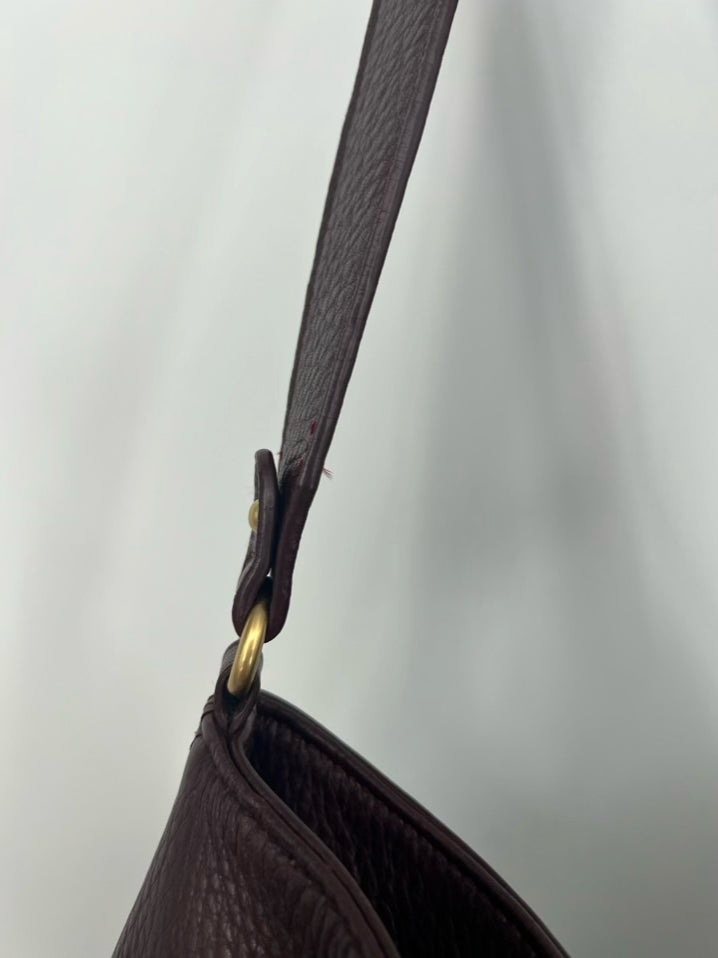 GIGI NEW YORK Wine Leather Hobo Bag