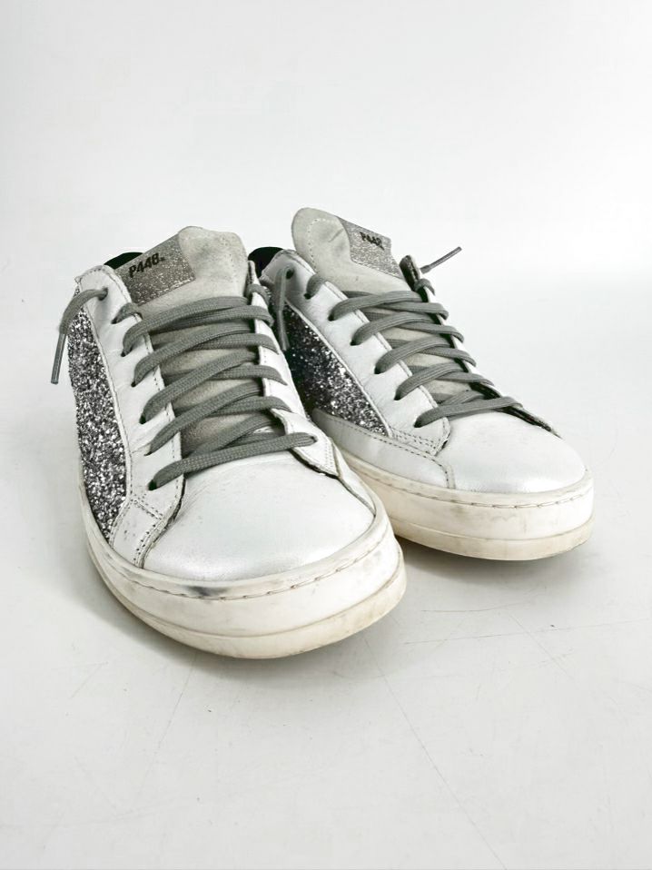 P448 Size 38 Silver Sparkle Casual Shoes NWOT
