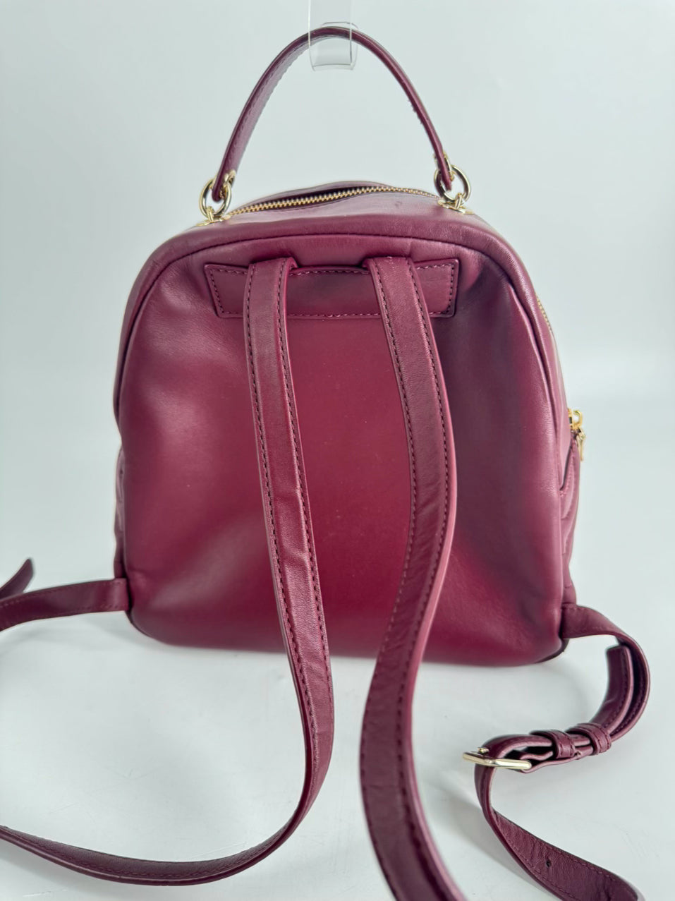 KATE SPADE Burgundy Quilted Leather Backpack