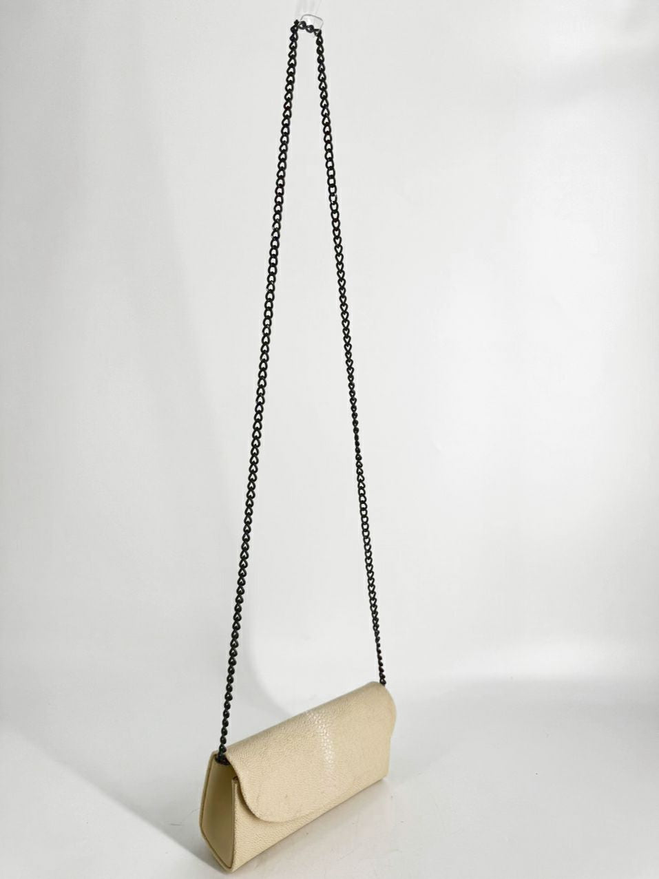 J. MARKELL Cream Leather Stingray Print Crossbody Bag