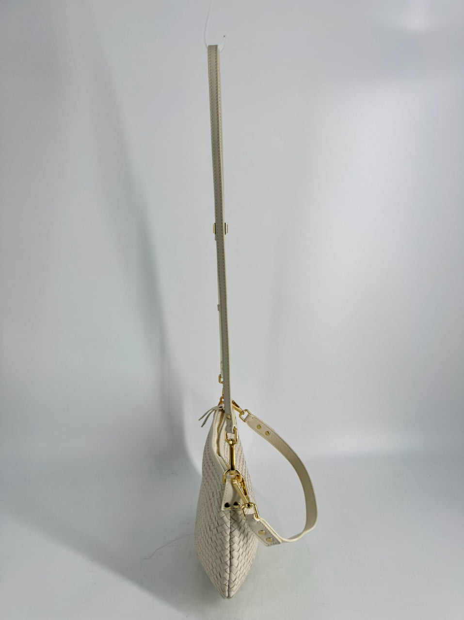 QUINCE Cream Woven Leather Crossbody Bag NWT