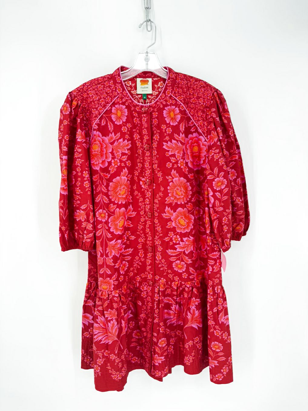 FARM RIO Size XL Red & Pink Floral Dress