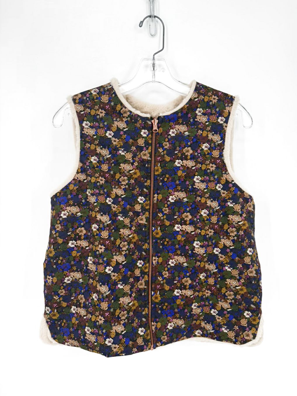 VILAGALLO Wmn's Size M Violet Reversible Floral Vest