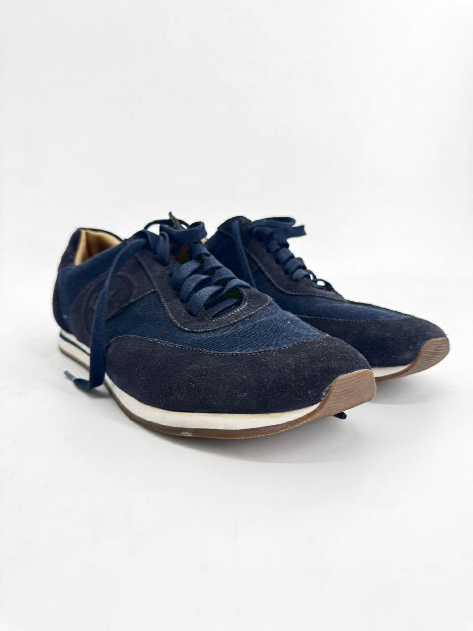 PETER MILLAR Size 10 Navy Suede Sneakers