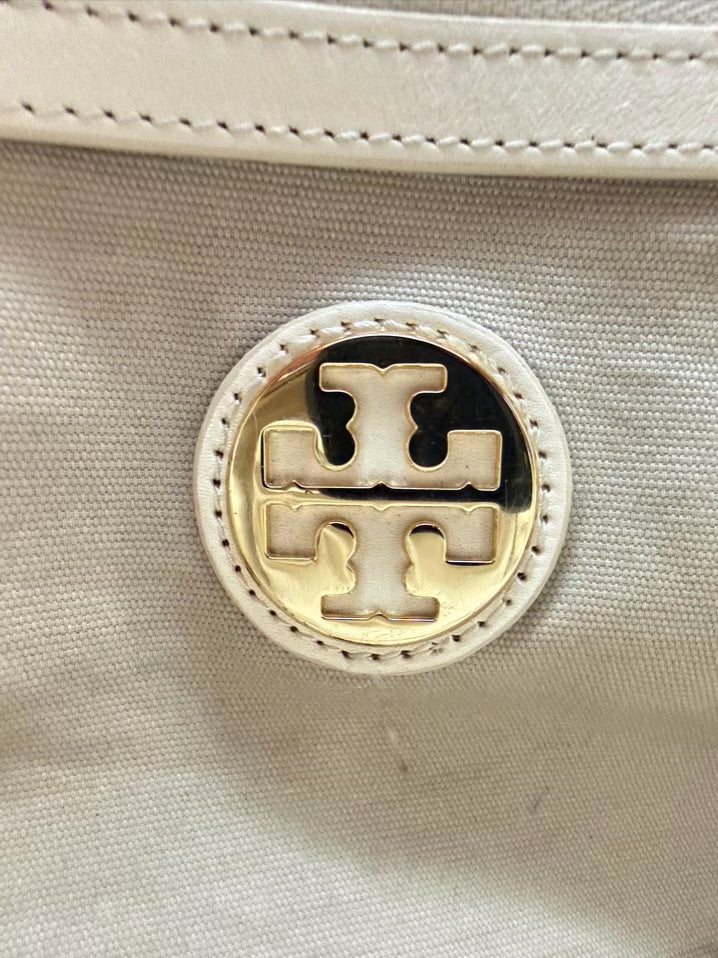 TORY BURCH Cognac Leather Quilted Purse