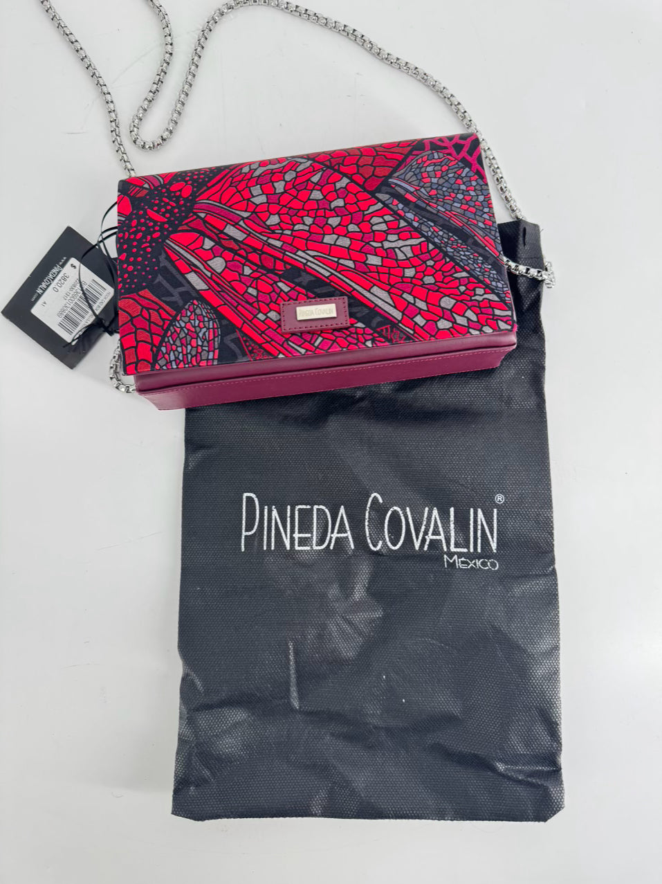 PINEDA COVALIN Red & Black Leather Firefly Crossbody Bag NWT