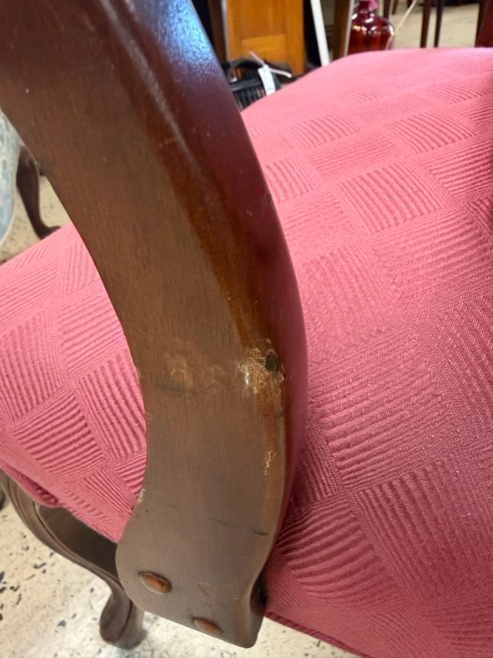 VINTAGE Wood Louis XVI Chair w/ Pink Fabric & 2 Pillows