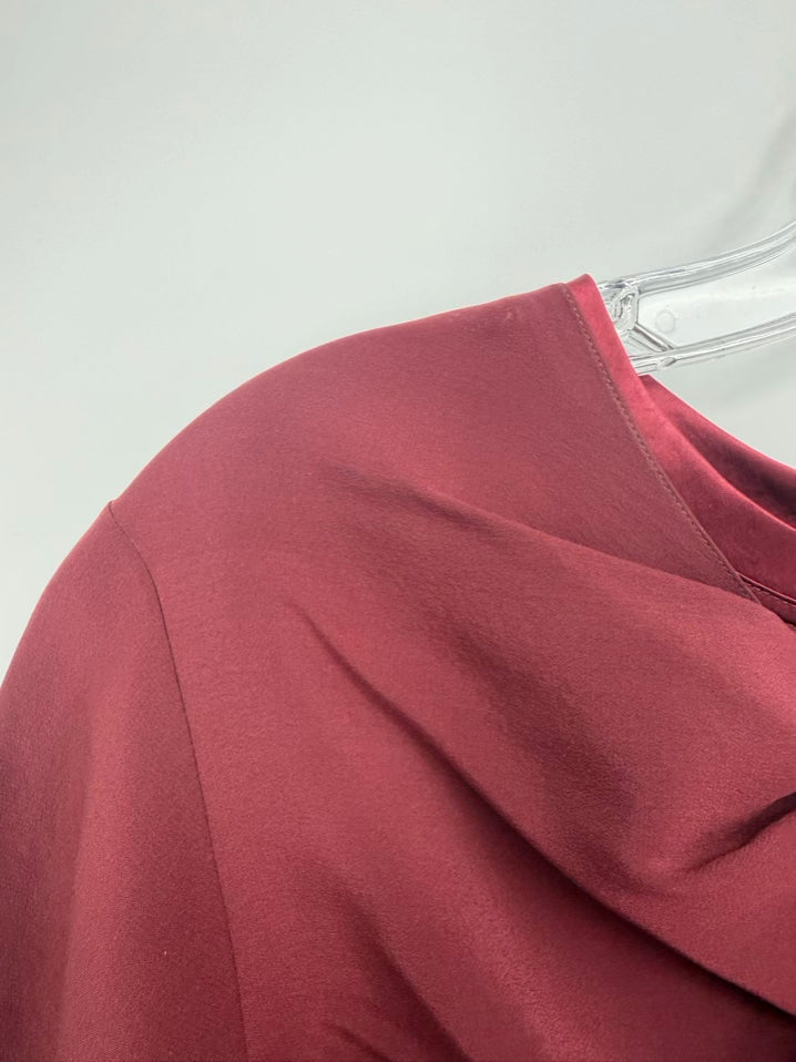 Sies Marjan Size Wmn's 8 Burgundy Silk Twisted Knit Top