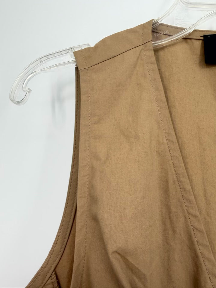 no 6 store Size Wmn's S Coffee Sleeveless Zipper Midi-Dress