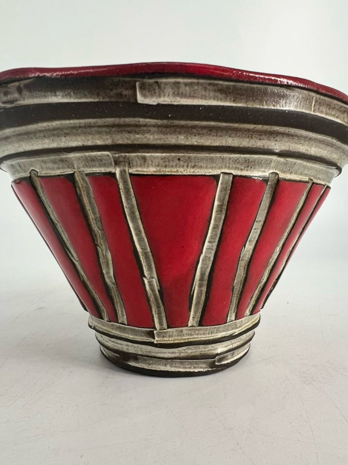 BOYAN Red & Tan Small Pottery Bowl