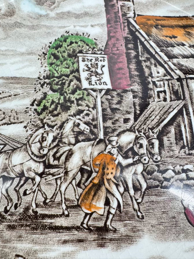 WOOD & SON Brown & White Ironstone "The Posthouse" Dinner Set for 4