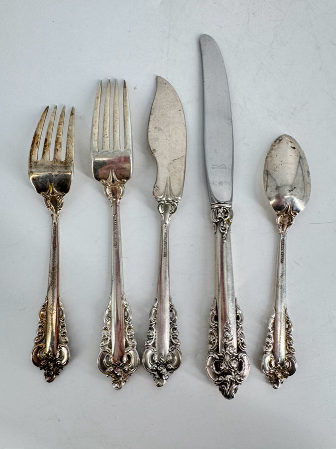 WALLACE STERLING SILVER Flatware Setting for 8
