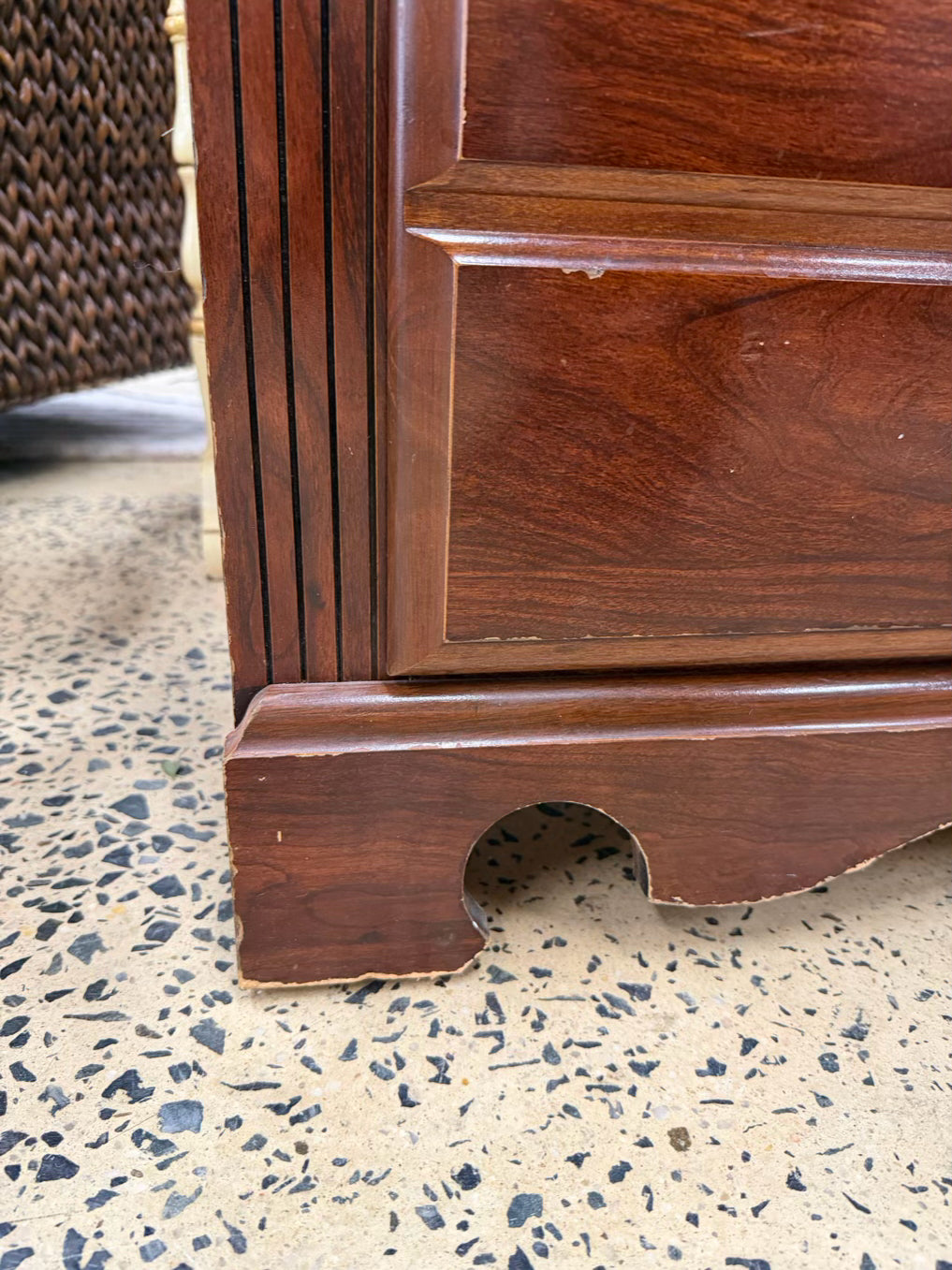 Dark Brown Wood 3 Drawer Chest