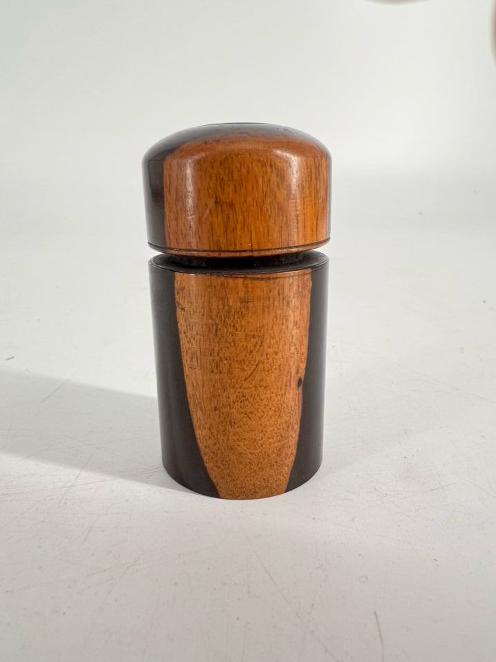 ANTIQUE Brown Wood Victorian Rosewood Ink Well