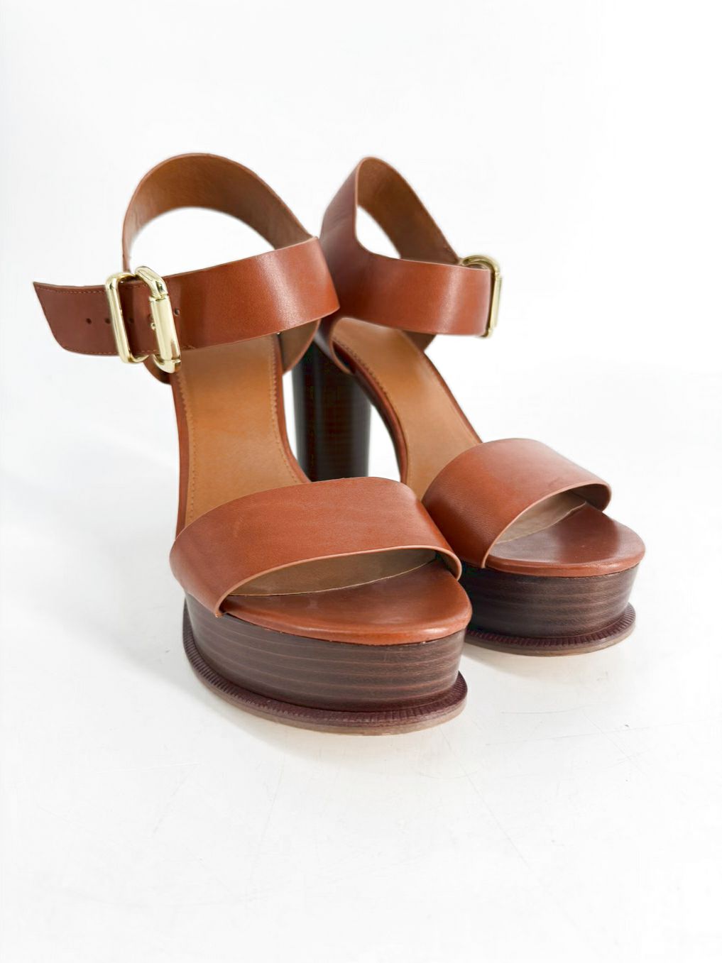 SARTO Size 8.5 Cognac Leather Heels