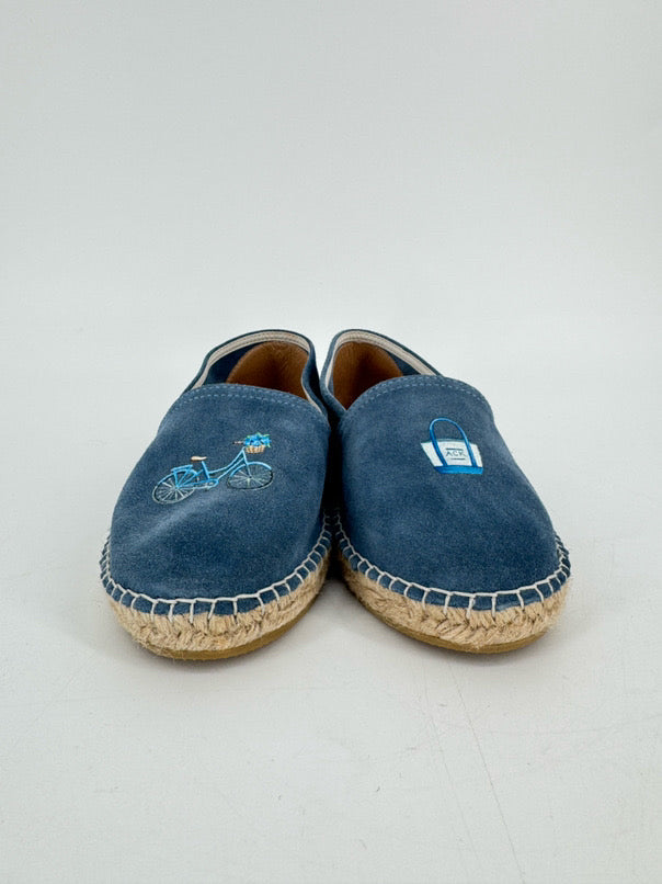 INKERMAN Size 39 Blue Suede Mackinac Island Espadrilles