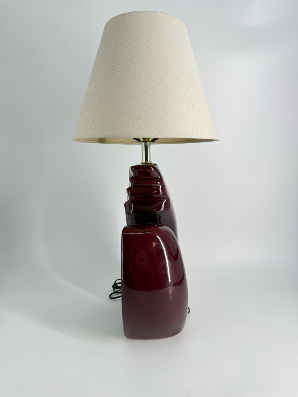 VINTAGE Purple Ceramic Lamp w/ Shade
