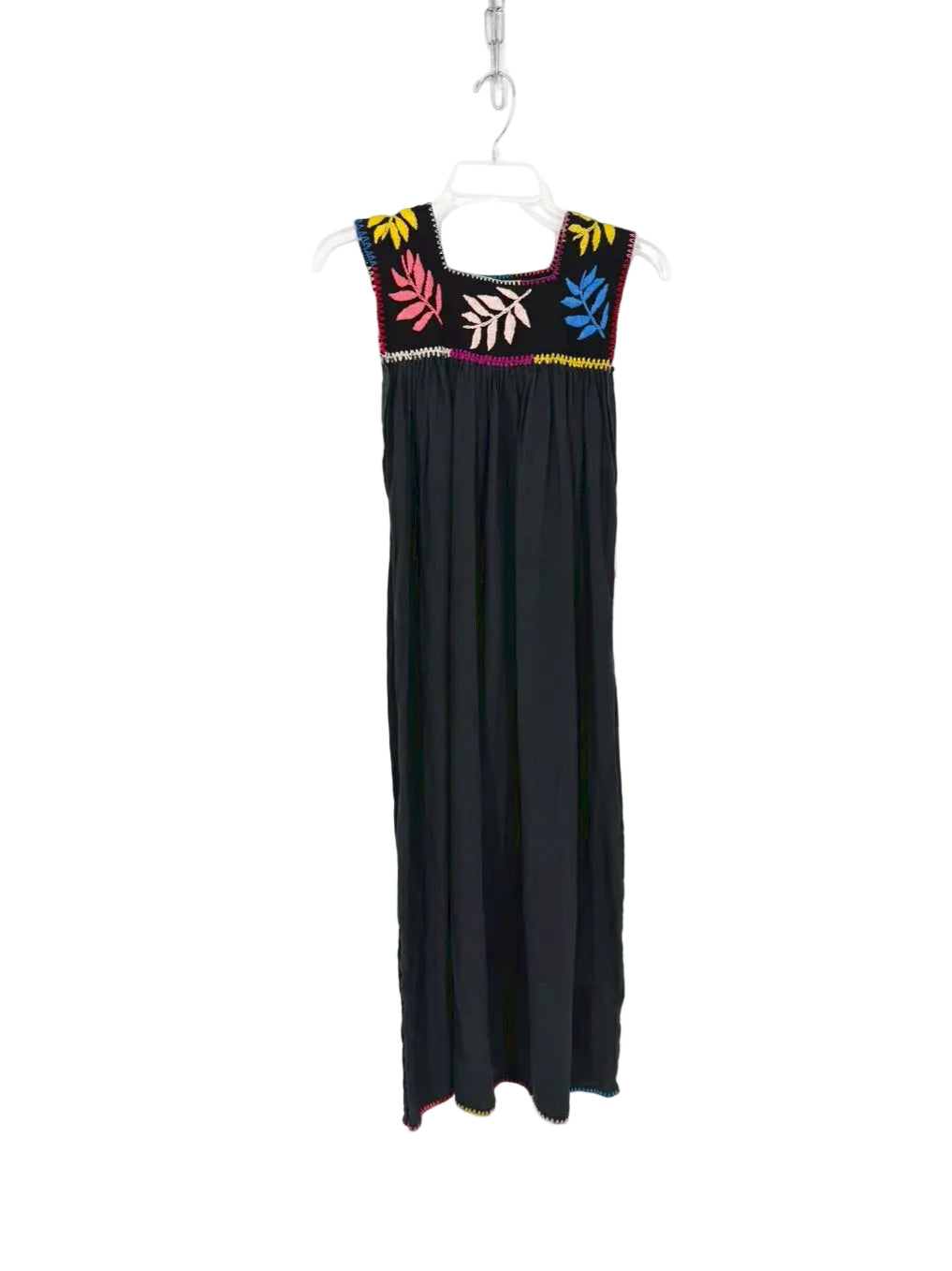CAROLINA K Size Wmn's XS Charcoal Embroidered Midi-Dress