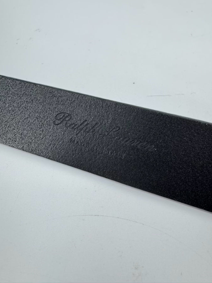 RALPH LAUREN Size L Leather Black & Brown Tortoise Belt NWT