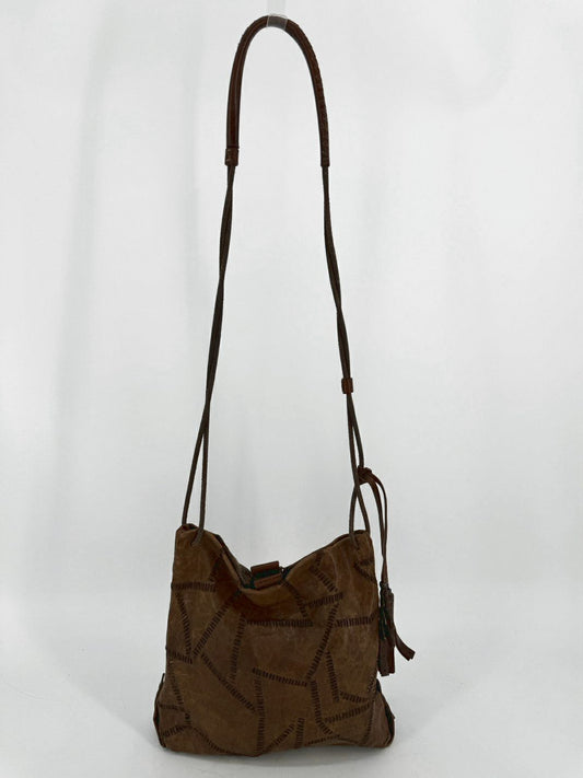 HENRY BEGUELIN Brown Leather Patchwork Purse