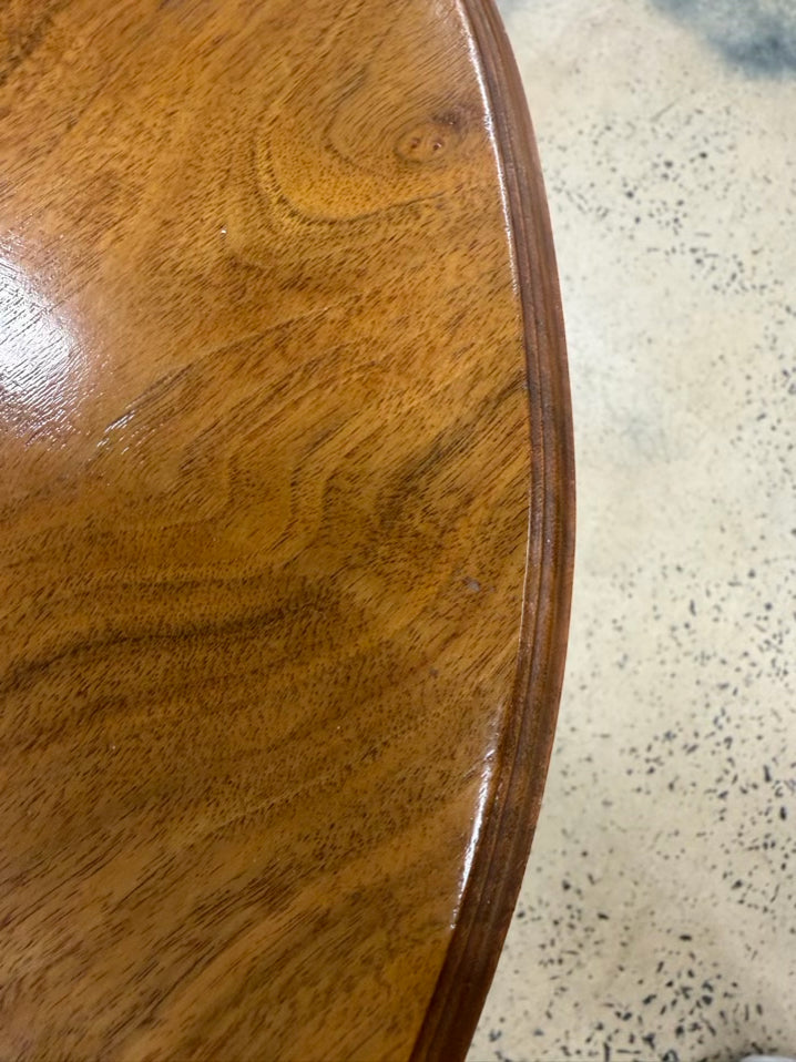 Iron & Wood Round Occasional Table w/ Black Base