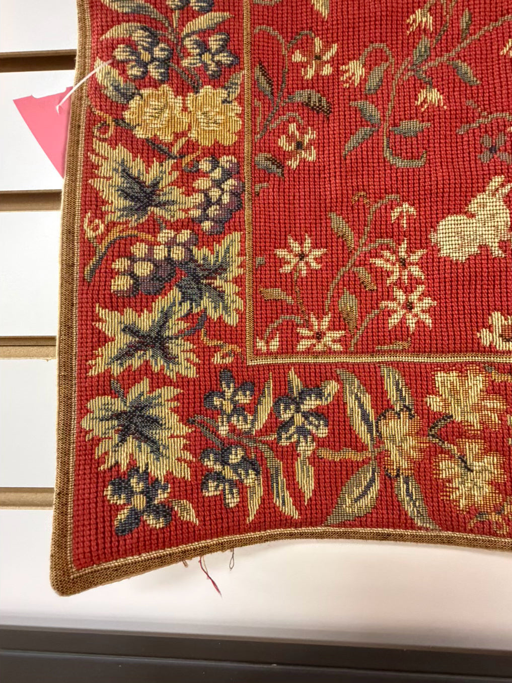 Red & Gold French Lady With Unicorn Fabric Tapestry