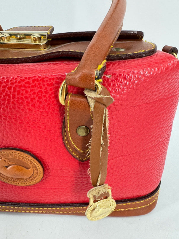 DOONEY & BOURKE Red & Brown Square Shape Tote Bag